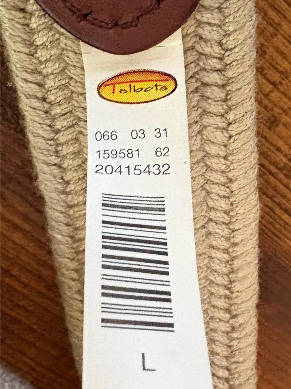 Talbots Vintage Leather Trim  Woven Stretch Khaki Tan Belt Sz L